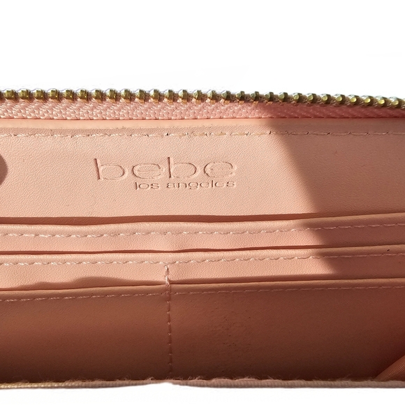 BEBE Gianna Dusty Rose Zip-Around Clutch Wallet - Picture 12 of 16